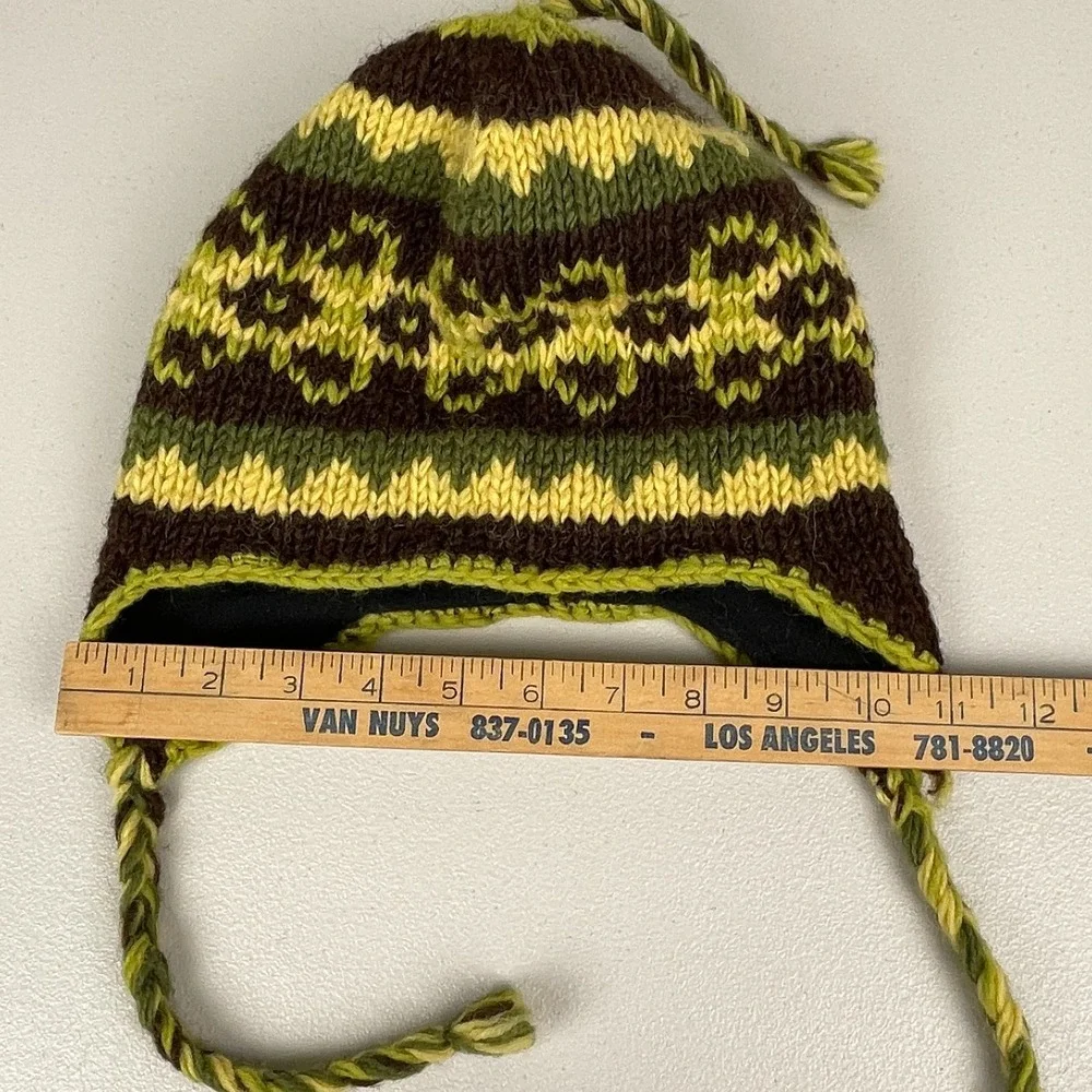 Knit Wool Fleece Lined Beanie Sherpa Winter Stocking Cap Hat Olive Unisex OS